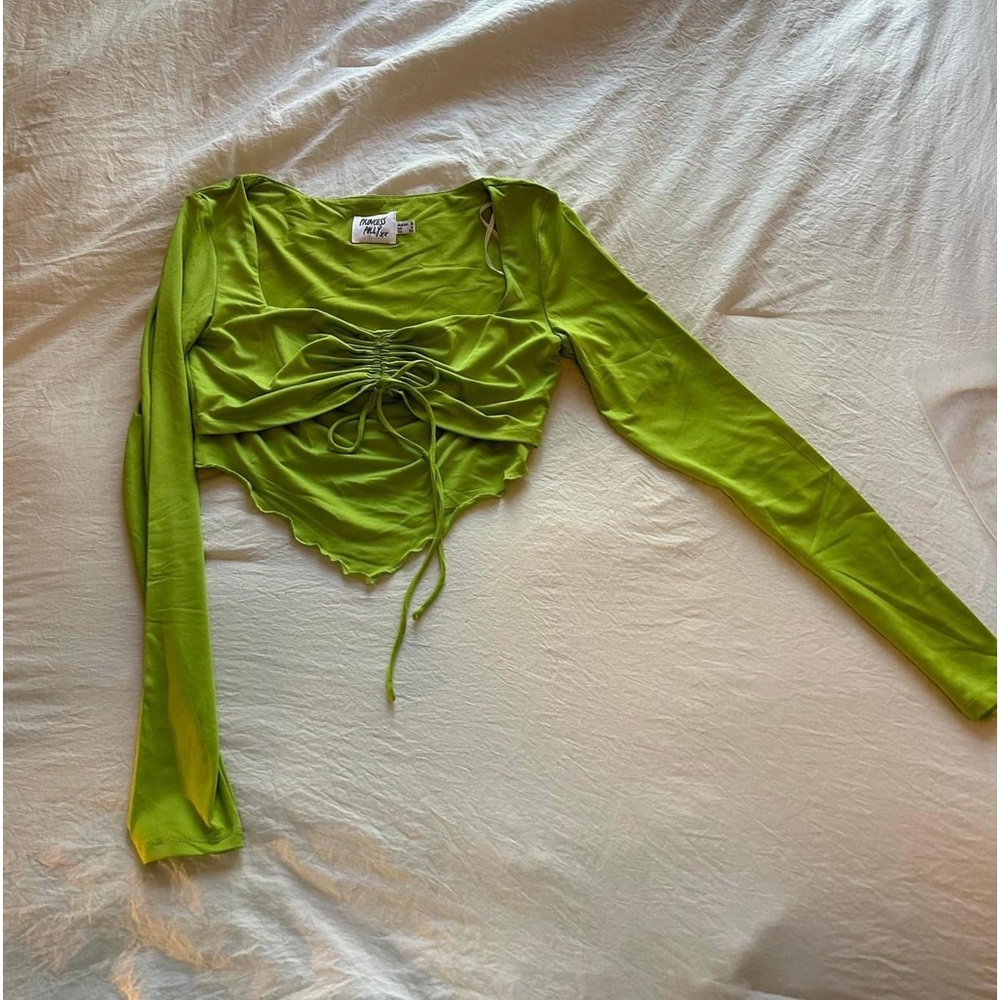 Long sleeve, green, princess polly cropped long sleeve, size 4
